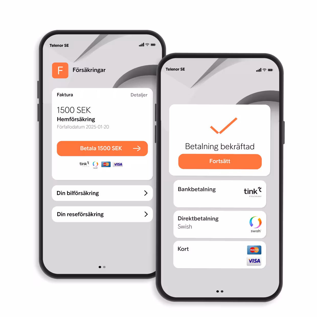 Två Mobiler Överlappande Försäkring